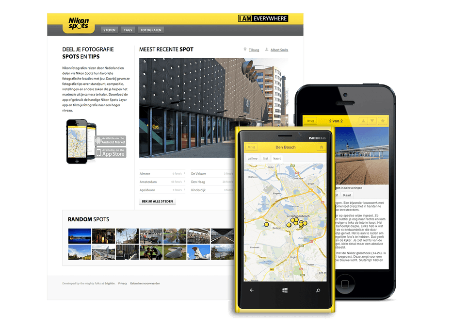 Nikon Spots, een HTML5 backbone app voor fotografen